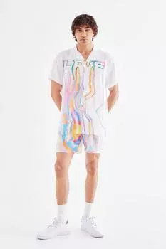 Рубашка оверсайз с коротким рукавом и короткие рубашки love tie dye pride Boohoo, белый