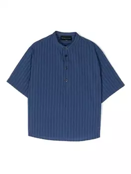 Рубашка оверсайз с короткими рукавами Emporio Armani Kids, синий