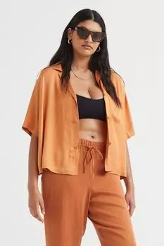 Рубашка оверсайз с короткими рукавами H&amp;M, апельсин