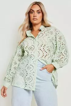 Рубашка оверсайз с люшками Boohoo, мятный