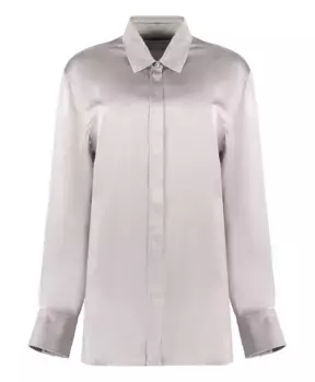 Рубашка оверсайз с планкой на потайных пуговицах Golden Goose, розовый