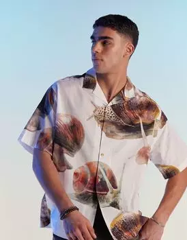 Рубашка оверсайз с принтом улитки и лацканами ASOS DESIGN