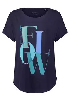 Рубашка оверсайз с v-образным вырезом Betty Barclay, синий