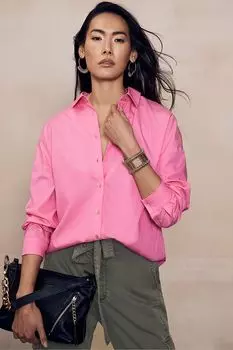 Рубашка оверсайз с воротником Mint Velvet, розовый