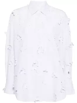 Рубашка оверсайз с вырезами JNBY, синий