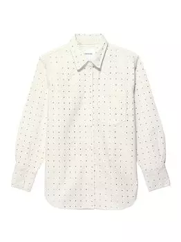 Рубашка оверсайз со стразами Frame, кость