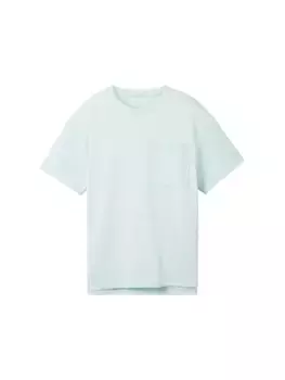 Рубашка оверсайз TOM TAILOR с логотипом на нагрудном кармане, цвет Light Pastel Turquoise