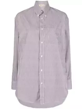 Рубашка оверсайз в полоску Blanca Vita, коричневый