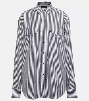 Рубашка оверсайз в полоску из хлопка WARDROBE.NYC, белый