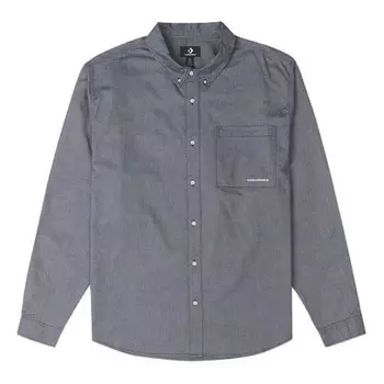 Рубашка oxford button up shirt 'grey blue' Converse, серый