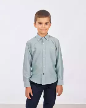 Рубашка оксфорд для мальчиков из однотонной ткани Spagnolo, цвет Kaki
