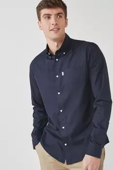 Рубашка Oxford Easy Iron на пуговицах Next, синий