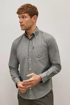 Рубашка Oxford Easy Iron на пуговицах Next, серый