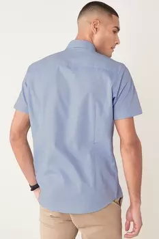 Рубашка Oxford Easy Iron на пуговицах Next, синий