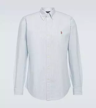 Рубашка-оксфорд из хлопка с логотипом Polo Ralph Lauren, синий