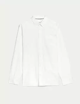 Рубашка Оксфорд из хлопка с высоким содержанием Marks & Spencer, белый