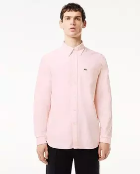Рубашка оксфорд из хлопка стандартного кроя Lacoste, розовый