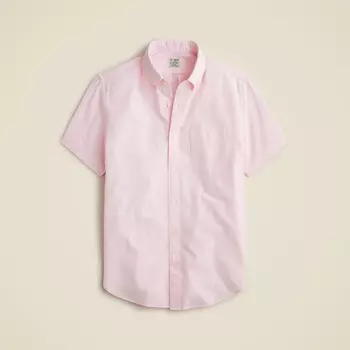 Рубашка оксфорд из органического хлопка с короткими рукавами разношенная J.Crew, розовый