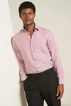 Рубашка оксфорд обычного кроя с длинными рукавами, одинарными манжетами и воротником на пуговицах, простая в уходе Next, розовый