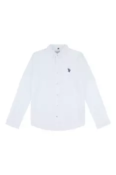 Рубашка-Оксфорд персикового цвета для мальчика U.S. Polo Assn, белый