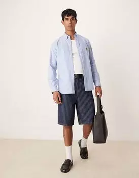 Рубашка Оксфорд Polo Ralph Lauren West Village с логотипом Bear, светло-голубого цвета, индивидуальная посадка