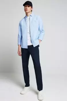 Рубашка Оксфорд с длинным рукавом River Island, синий