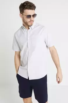 Рубашка Оксфорд с коротким рукавом, выстиранная River Island, серый