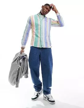 Рубашка оксфорд с логотипом icon slim fit в полоску в цвете multi Polo Ralph Lauren