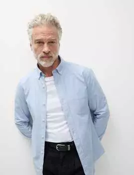 Рубашка Oxford Slim Fit из чистого хлопка Marks & Spencer, цвет Chambray