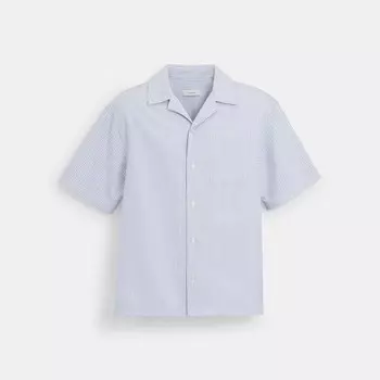 Рубашка Oxford Striped Camp COACH, цвет blue multicolor