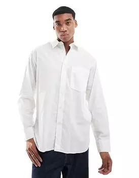 Рубашка оксфорд свободного покроя белого цвета Jack & Jones