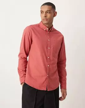 Рубашка оксфорд узкая красного цвета ASOS DESIGN