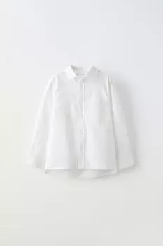Рубашка оксфорд ZARA, белый