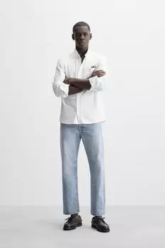 Рубашка оксфорд ZARA, белый