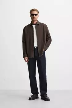 Рубашка оксфорд ZARA, коричневый