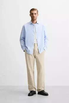 Рубашка оксфорд ZARA, небесно-голубой