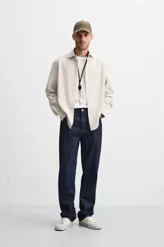 Рубашка оксфорд ZARA, песочный