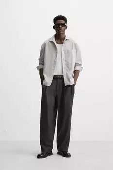 Рубашка оксфорд ZARA, серый