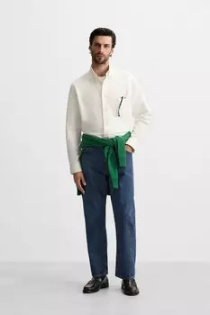 Рубашка оксфорд ZARA, устрично-белый