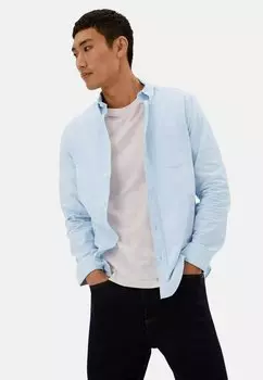 Рубашка Оксфорды Slim Fit из чистого хлопка Marks & Spencer, синий