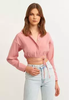 Рубашка Oxxo укороченная, розовый