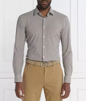 Рубашка p-hank-s-kent-c1-222 Slim fit Boss, коричневый