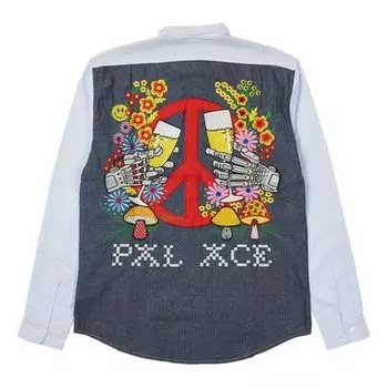 Рубашка PALACE Back Anti-war Pattern Long Sleeves Shirt Unisex Gray, серый
