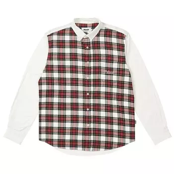 Рубашка Palace Check Panel Chambray Shirt 'White', белый