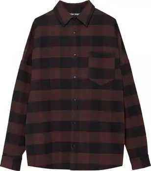 Рубашка Palm Angels Classic Logo Overshirt 'Black/Light Grey', черный