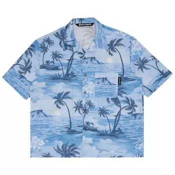 Рубашка Palm Angels Sunset Bowling Shirt, синий