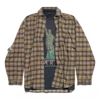 Рубашка paris liberty layered shirt oversized 'dark green' Balenciaga, зеленый