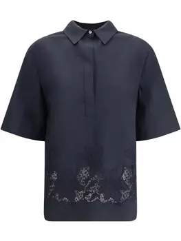 Рубашка PAROSH с цветочной вышивкой P.A.R.O.S.H., синий