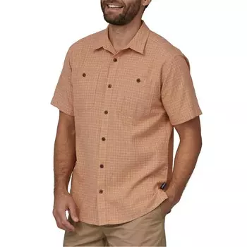 Рубашка Patagonia Back Step Short-Sleeve Button-Down, цвет Rainfall Plaid: Trip Brown