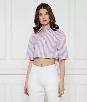 Рубашка Patrizia Pepe Cropped Fit, розовый